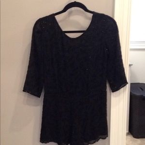 Free people black sequin romper